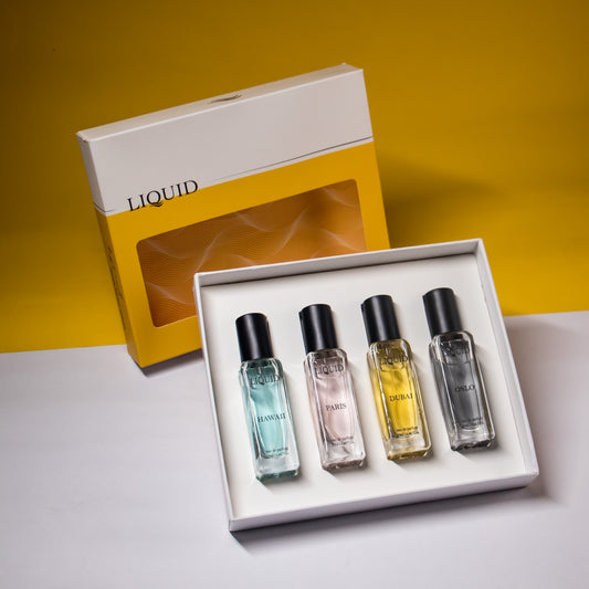 Liquid Premium Unisex Perfume Gift Set 4x20ml Long-lasting Fragrances